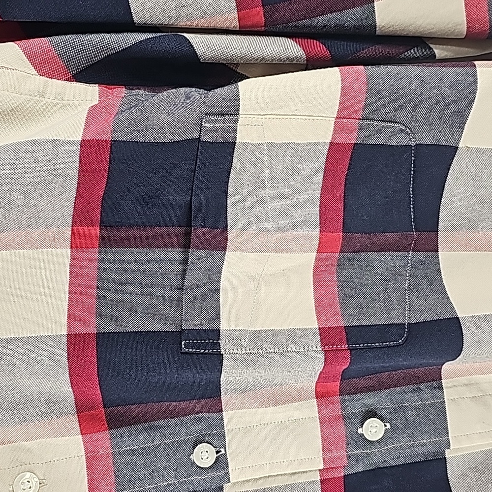 J. Crew Factory Mens Shirt Size L Blue White Plaid Slim Fit Button-Down - Picture 5 of 7